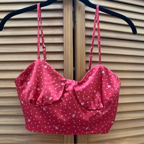 ASOS Red Heart Crop Tank Top Size 4 - Picture 3 of 4